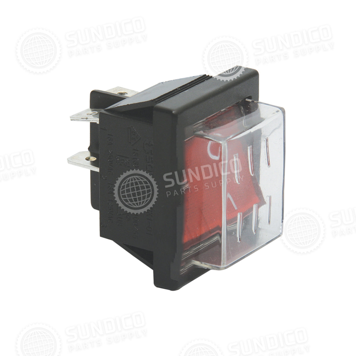 Migali 1759-367 Commercial Refrigeration Switch Rocker Red with Cover