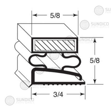 ALADDIN TEMP RITE GASKET, MAG 26 X 48 DRK GRAY 13202